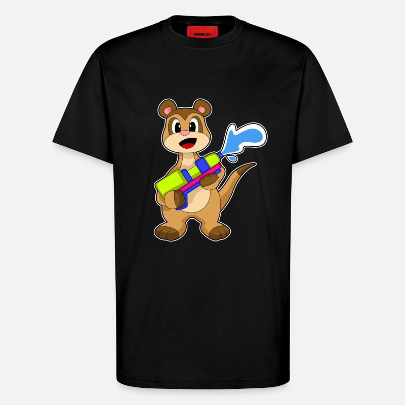 Erdmännchen Wasserpistole - T-Shirt - made by SPREAD - SOLID BLACK