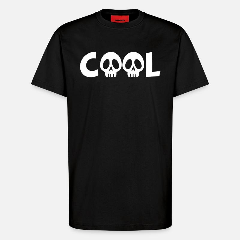 Crâne et cool (blanc) - T-shirt bio décontracté fabriqué en UE - SOLID BLACK