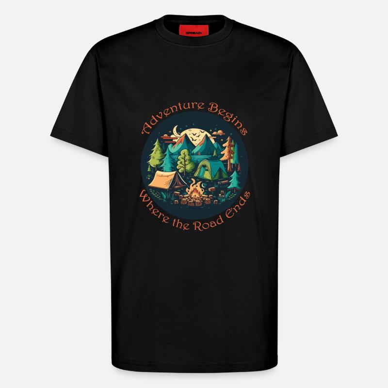 Abenteuer Beginnt Am Pfadende - T-Shirt - made by SPREAD - SOLID BLACK