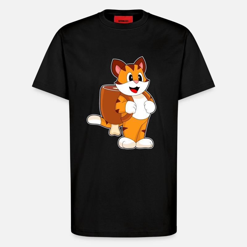 Tiger Fleisch Rucksack - T-Shirt - made by SPREAD - SOLID BLACK