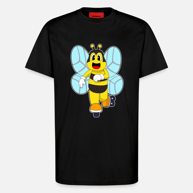 Biene Inline skating Inline skates - T-Shirt - made by SPREAD - SOLID BLACK