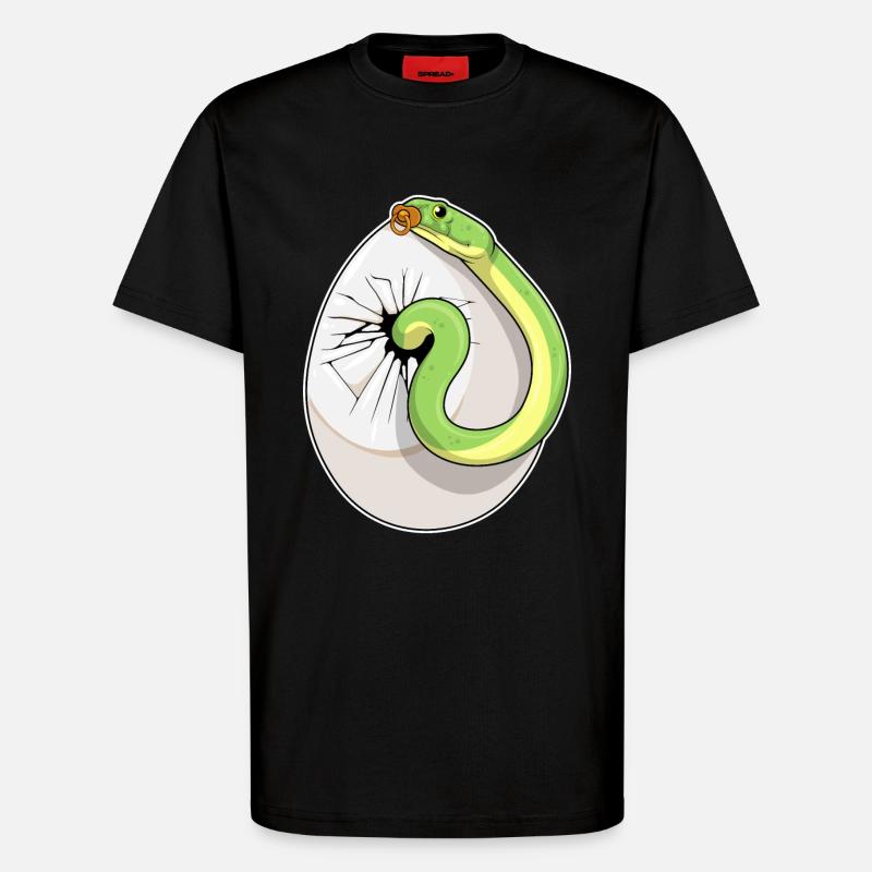 Sucette d’oeuf de serpent - T-shirt bio décontracté fabriqué en UE - SOLID BLACK