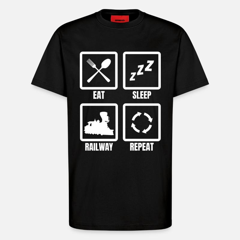 Eat Sleep Train Repeat - T-Shirt - made by SPREAD - SOLID BLACK