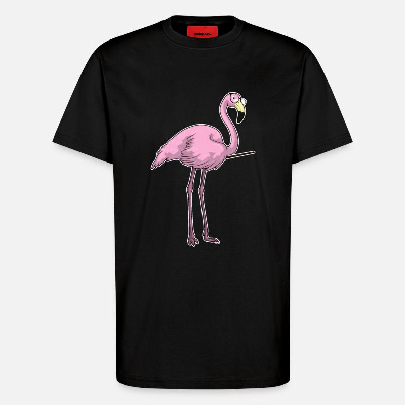 Flamingo Lehrer Pointer - T-Shirt - made by SPREAD - SOLID BLACK