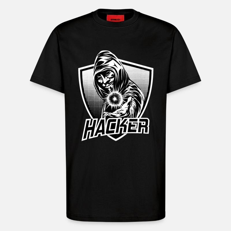 HACKER - T-shirt bio décontracté fabriqué en UE - SOLID BLACK