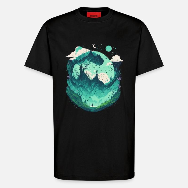 Fantasie Wunderland Märchenwald - T-Shirt - made by SPREAD - SOLID BLACK