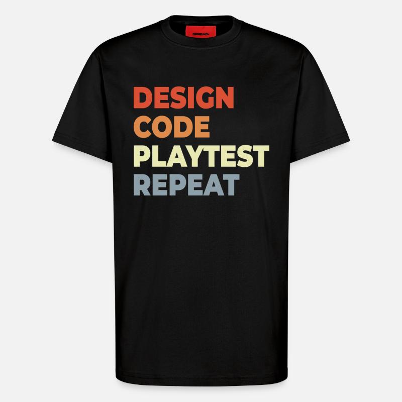 Game Development Workflow - T-Shirt - made by SPREAD - SOLID BLACK