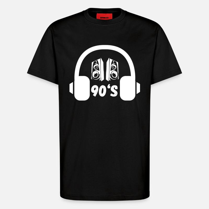 90er Kopfhörer Retro - T-Shirt - made by SPREAD - SOLID BLACK