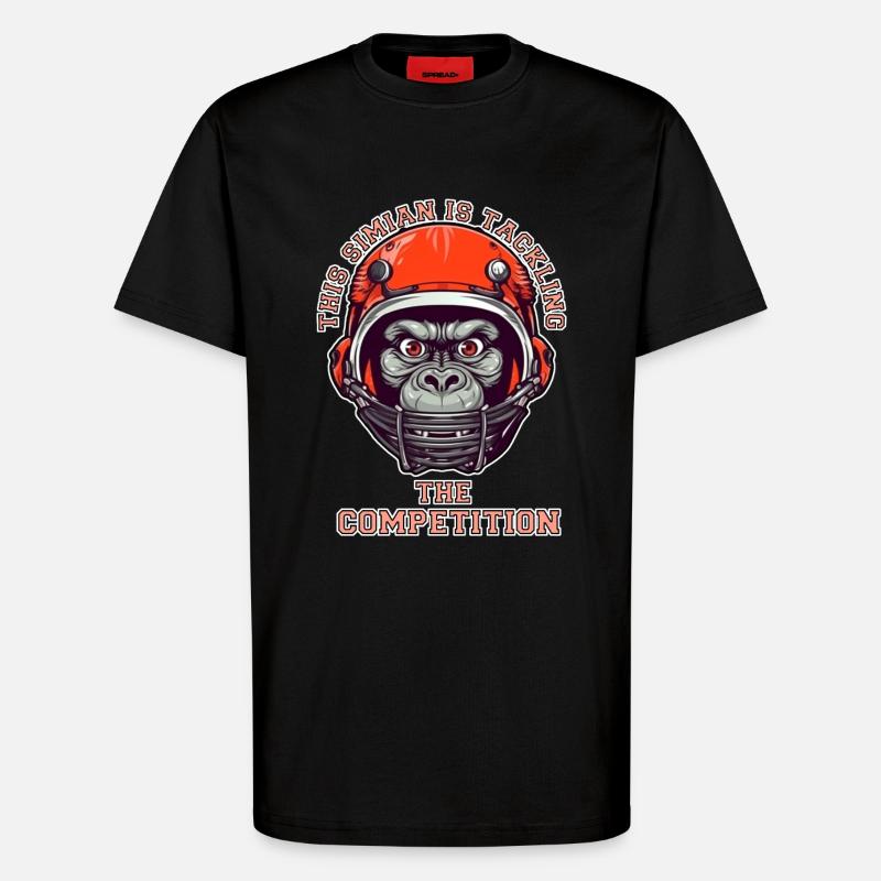 self-confident monkey accepts the challenge - T-Shirt - made by SPREAD - SOLID BLACK