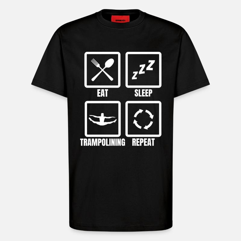 Trampoline Routine - T-shirt bio décontracté fabriqué en UE - SOLID BLACK