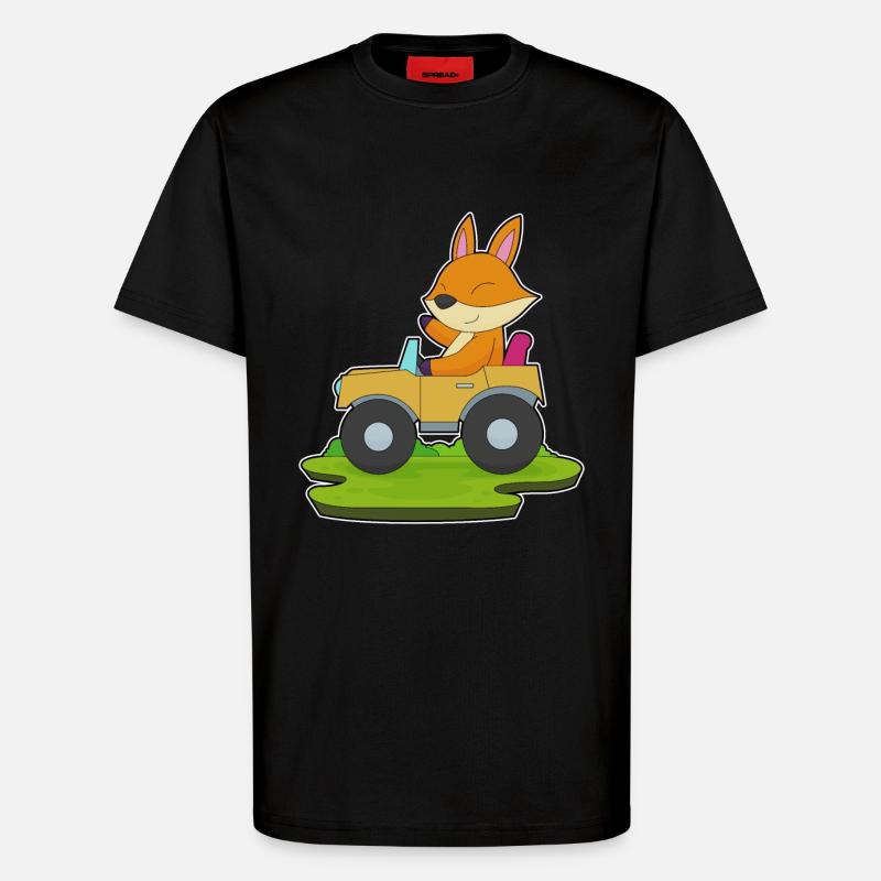 Fuchs Auto - T-shirt bio décontracté fabriqué en UE - SOLID BLACK