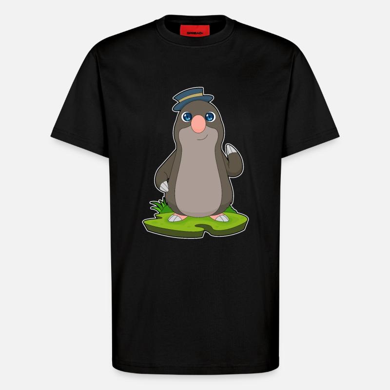 Mole Hat - T-Shirt - made by SPREAD - SOLID BLACK
