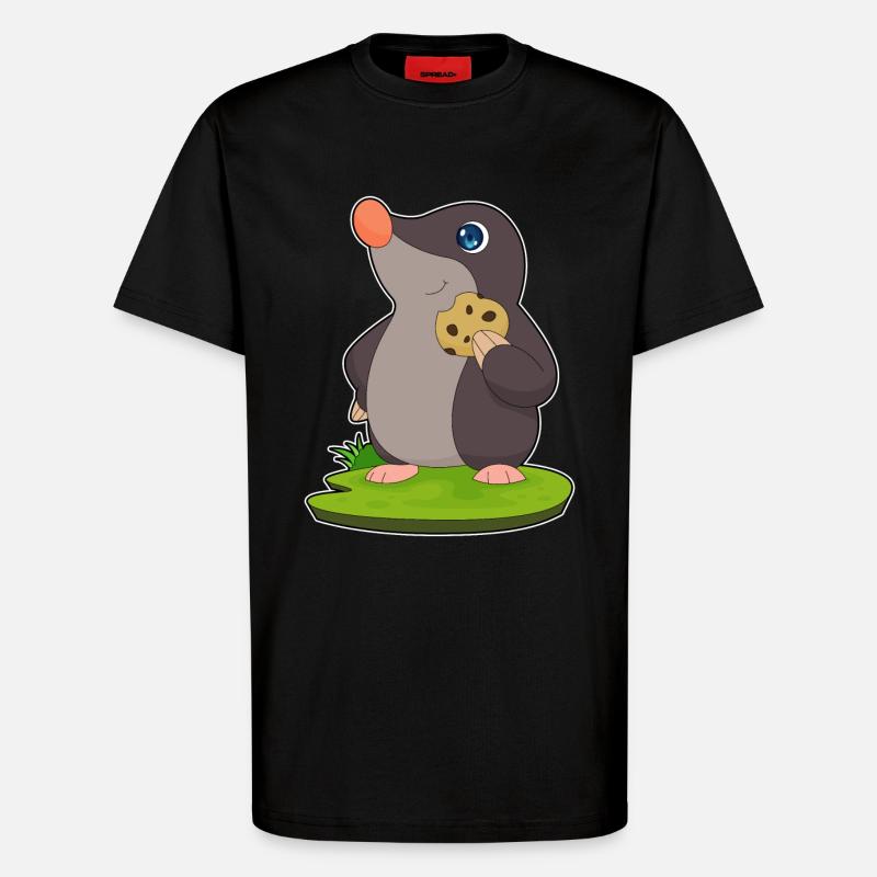 Mole Cookie - T-Shirt - made by SPREAD - SOLID BLACK
