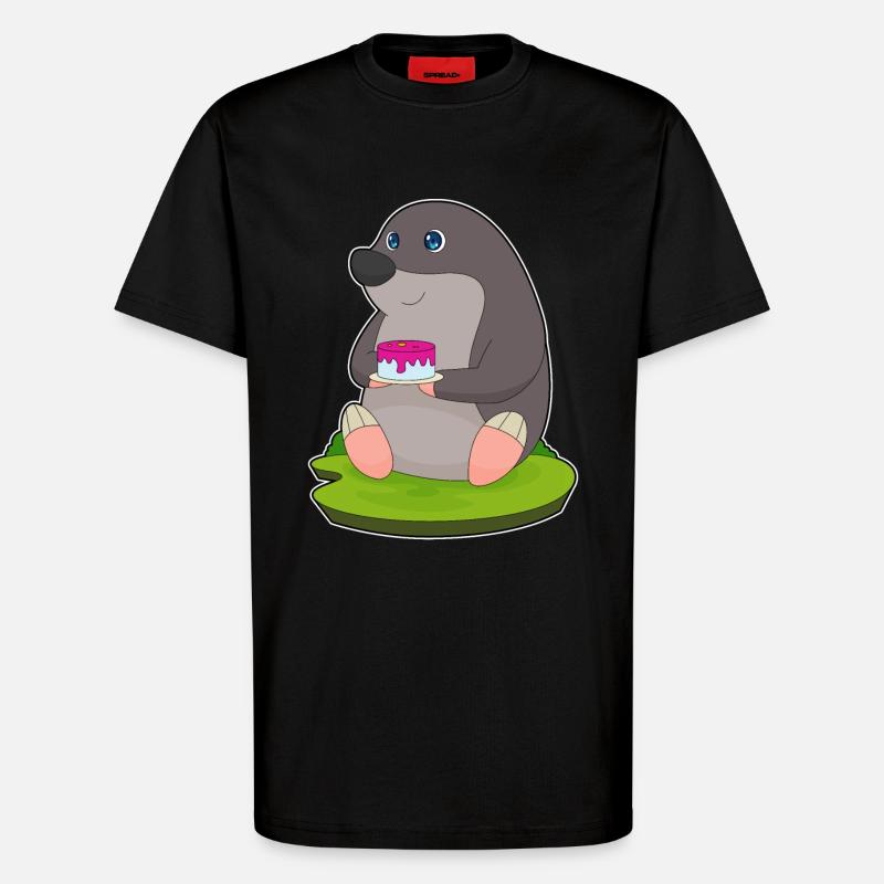 Mole Cake - T-Shirt - made by SPREAD - SOLID BLACK