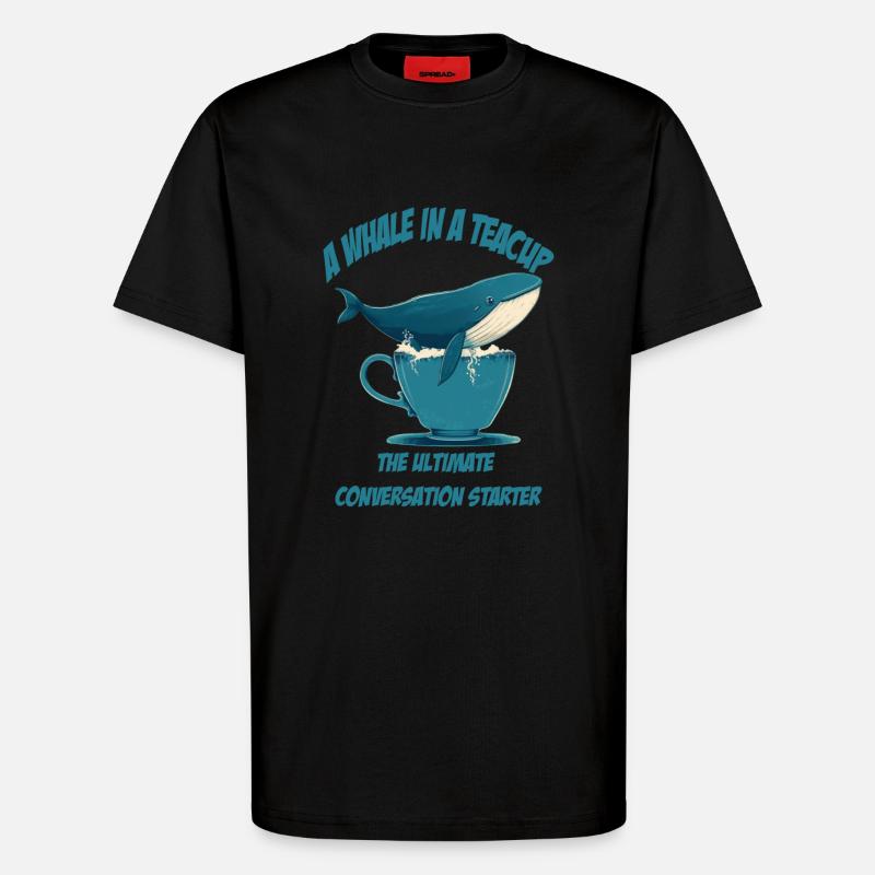 Wal in Teetasse conversation starter - T-Shirt - made by SPREAD - SOLID BLACK
