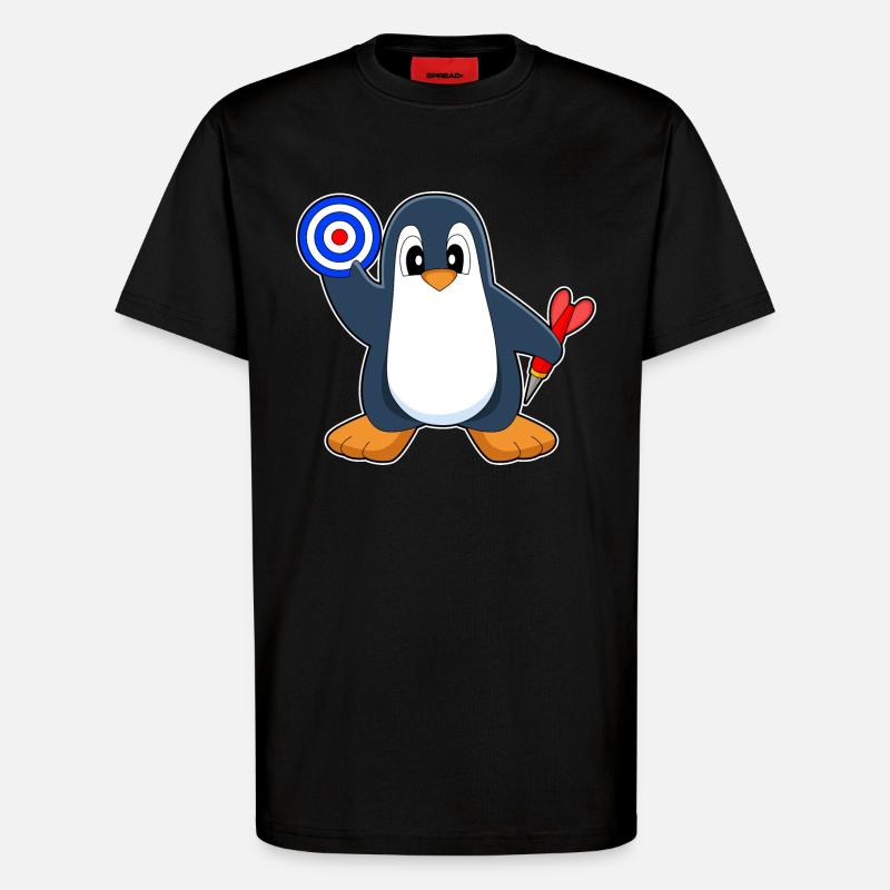 Cible de fléchettes Penguin Dart - T-shirt bio décontracté fabriqué en UE - SOLID BLACK