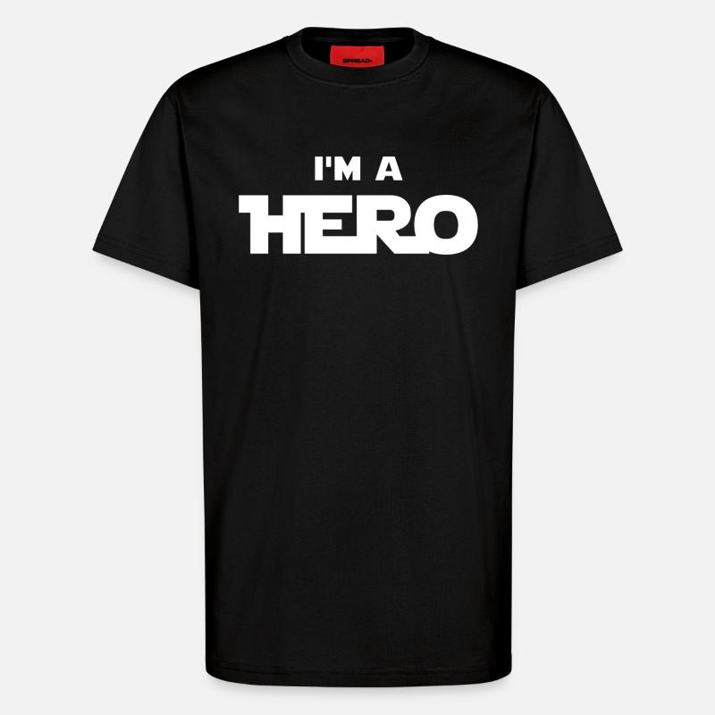 Je suis un héros (blanc) - T-shirt bio décontracté fabriqué en UE - SOLID BLACK