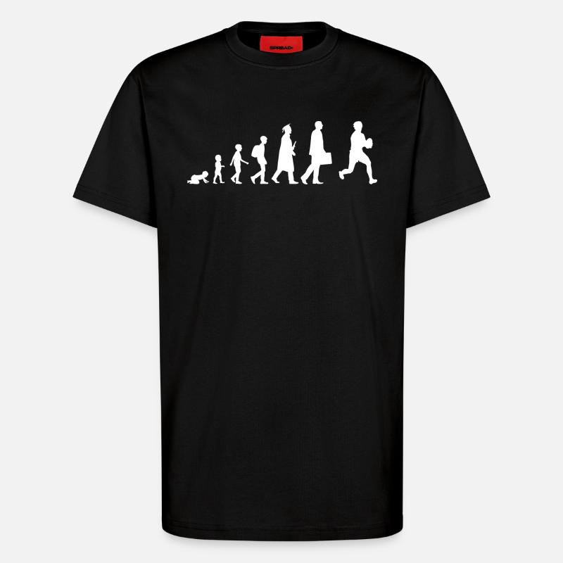 Évolution du rugby - T-shirt bio décontracté fabriqué en UE - SOLID BLACK
