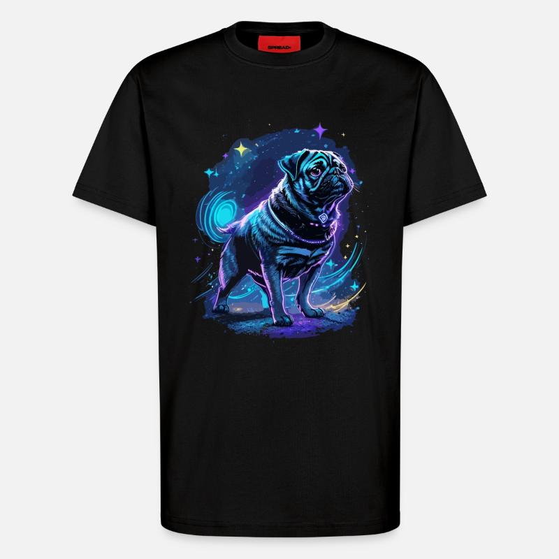 Mops Mitternachtszauber - T-Shirt - made by SPREAD - SOLID BLACK