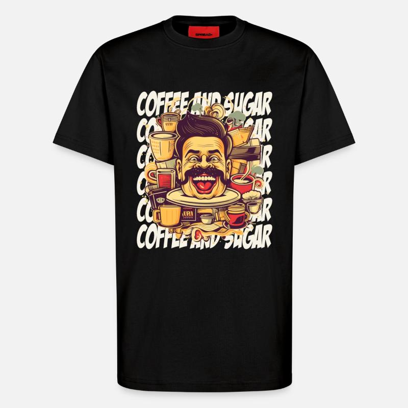 Fou de café avec lettrage - T-shirt bio décontracté fabriqué en UE - SOLID BLACK