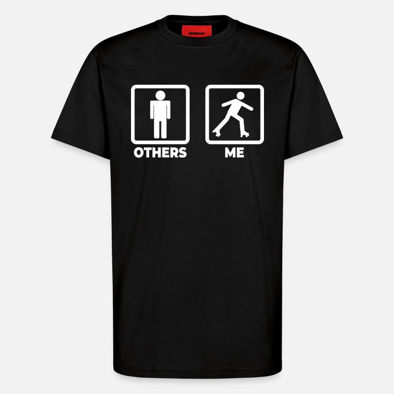Roller Skater Strichmännchen - T-Shirt - made by SPREAD - SOLID BLACK
