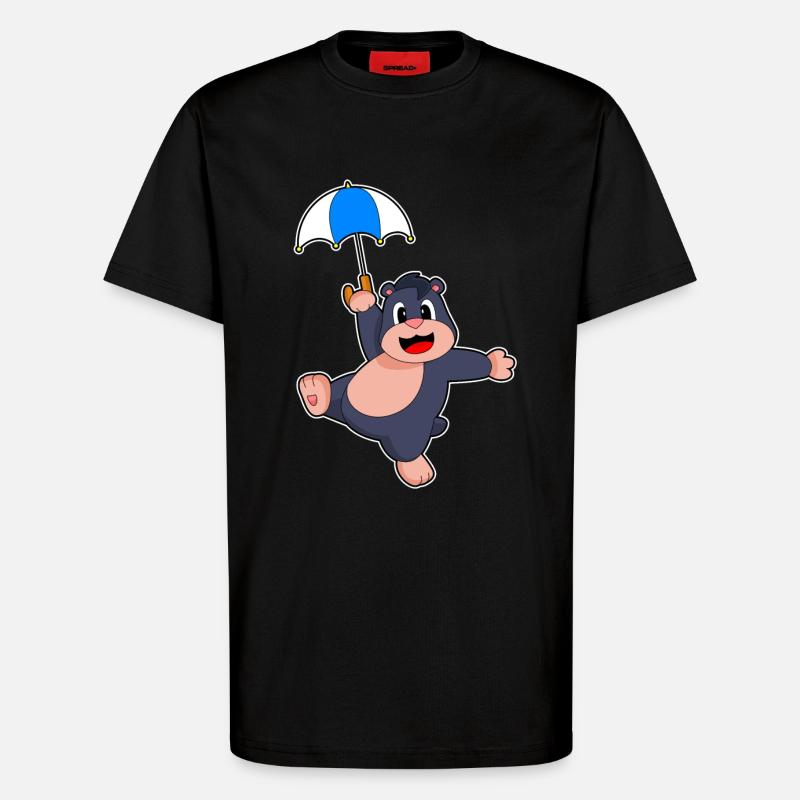 Mole Umbrella - T-Shirt - made by SPREAD - SOLID BLACK