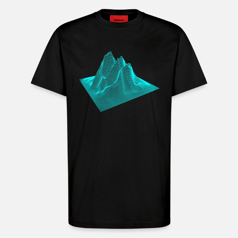 3D-Bergberg-Grafik - T-Shirt - made by SPREAD - SOLID BLACK