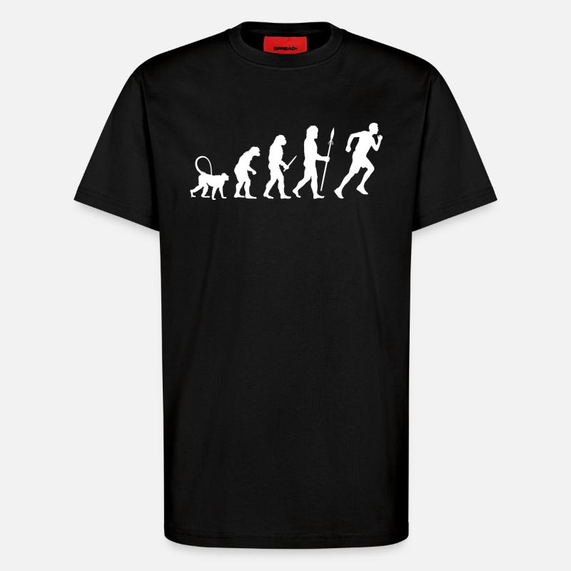 Évolution du joggeur - T-shirt bio décontracté fabriqué en UE - SOLID BLACK