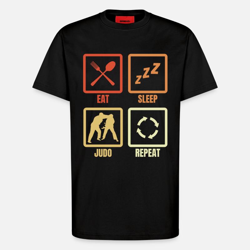 Eat Sleep Judo Repeat - T-Shirt - made by SPREAD - SOLID BLACK