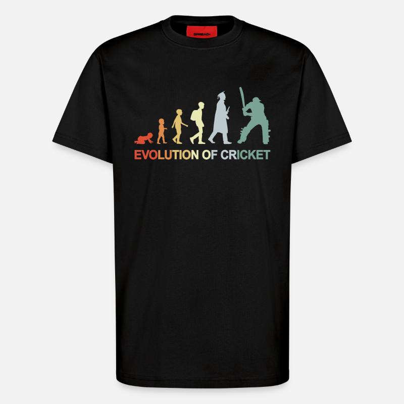 Évolution du cricket - T-shirt bio décontracté fabriqué en UE - SOLID BLACK
