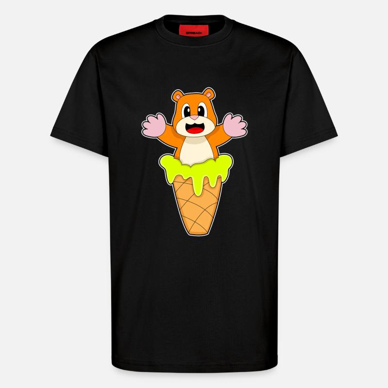 Hamster Waffeleis - T-Shirt - made by SPREAD - SOLID BLACK