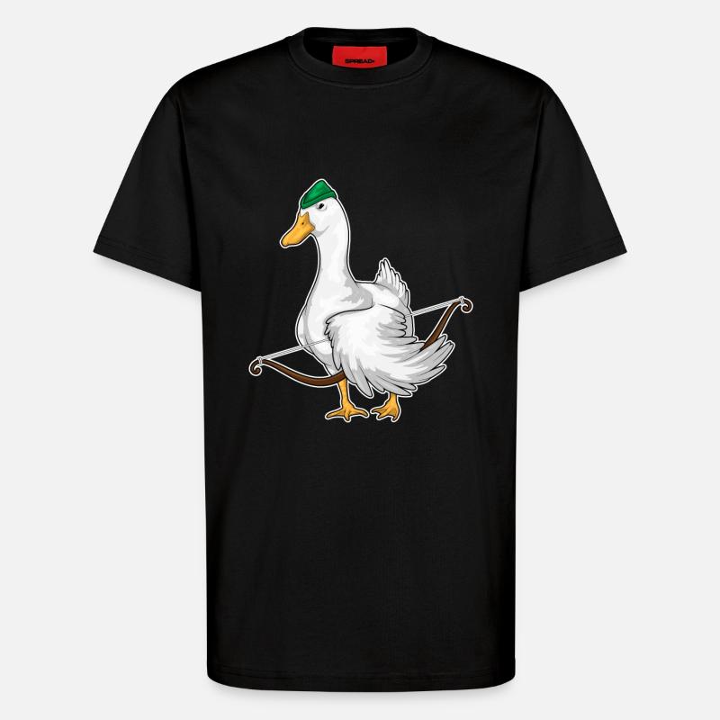 Ente Bogenschütze Bogen - T-Shirt - made by SPREAD - SOLID BLACK