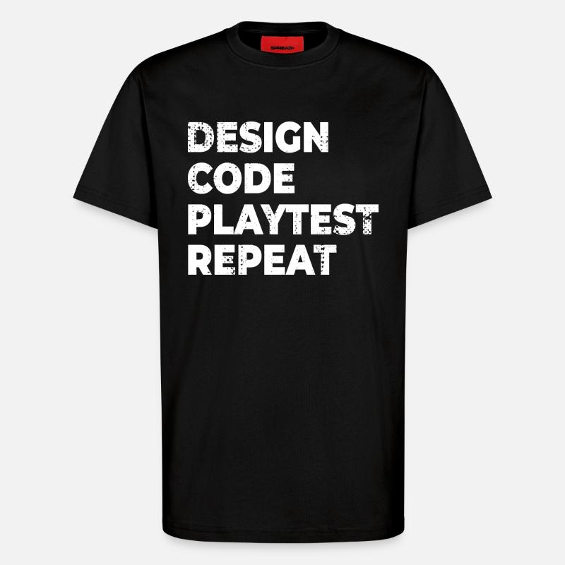 Game Development Progress - T-Shirt - made by SPREAD - SOLID BLACK