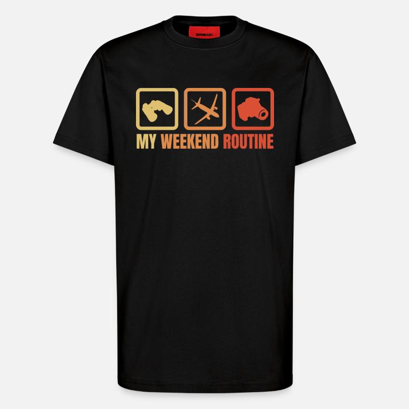 My weekend routine - T-Shirt - made by SPREAD - SOLID BLACK