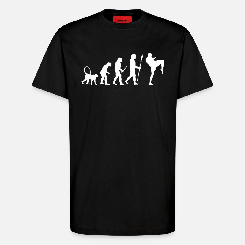 Development of a kickboxer - T-Shirt - made by SPREAD - SOLID BLACK