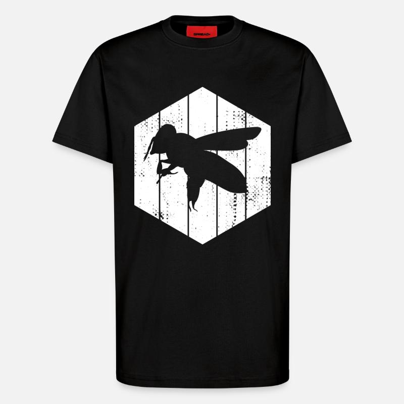 Biene Zeichnung - T-Shirt - made by SPREAD - SOLID BLACK