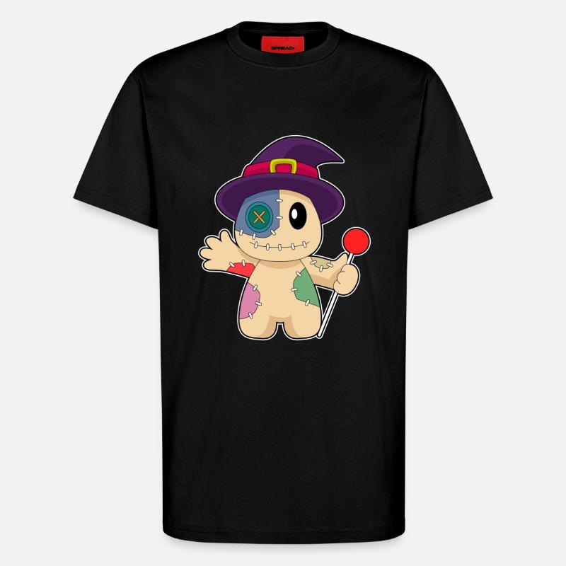 Poupée vaudou Halloween - T-shirt bio décontracté fabriqué en UE - SOLID BLACK