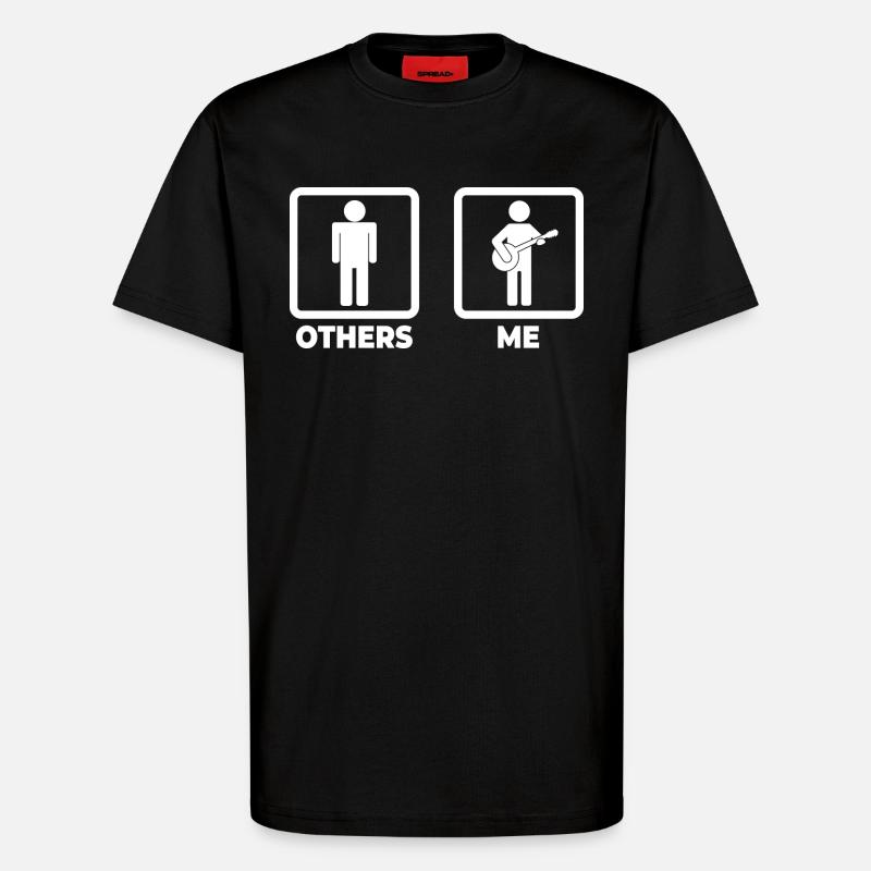 Banjo Strichmännchen - T-Shirt - made by SPREAD - SOLID BLACK