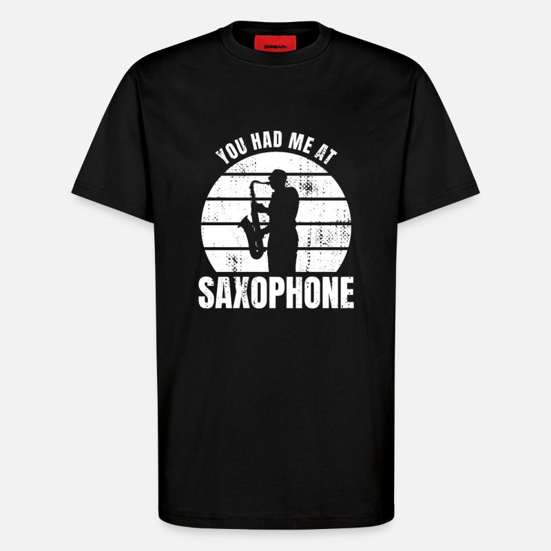 Du hattest mich bei Saxophon - T-Shirt - made by SPREAD - SOLID BLACK