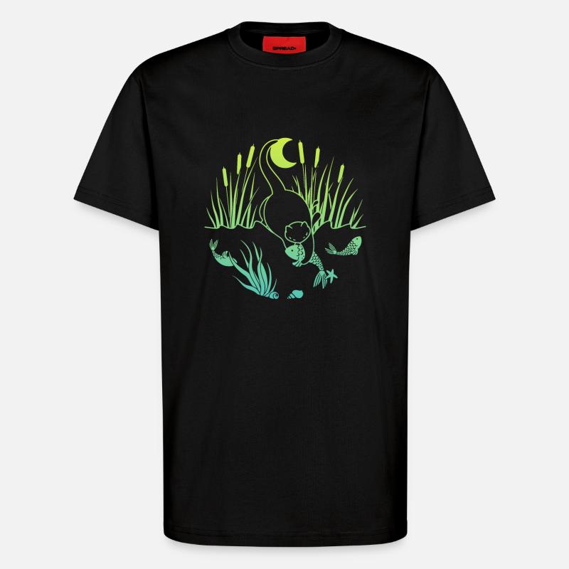 Midnight Catch - T-Shirt - made by SPREAD - SOLID BLACK