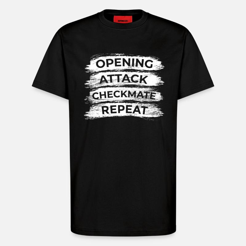 Chess Techniques - T-Shirt - made by SPREAD - SOLID BLACK