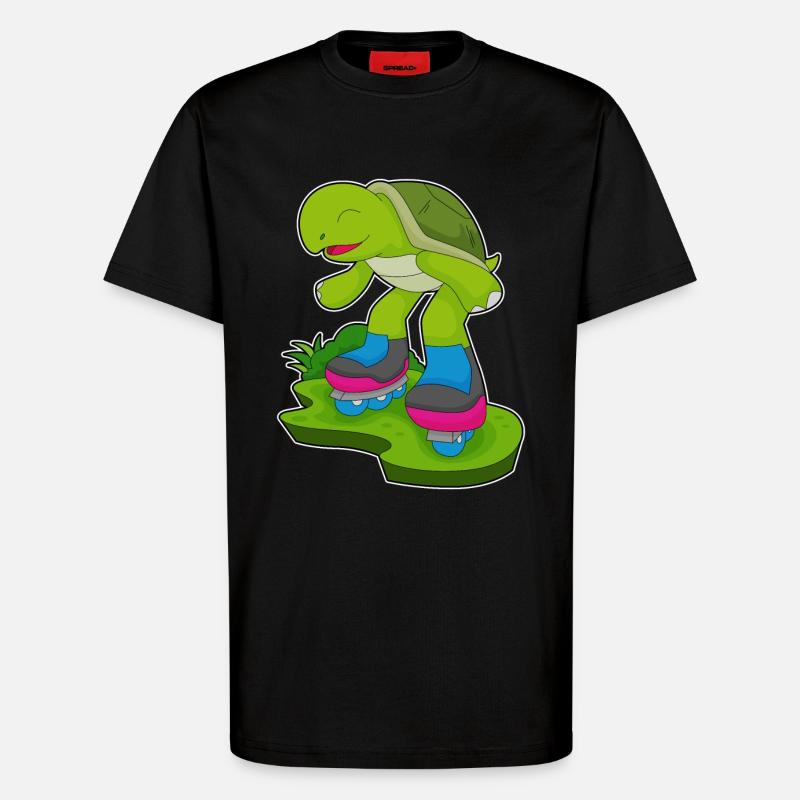 Turtle Inline skating Inline skates - T-Shirt - made by SPREAD - SOLID BLACK