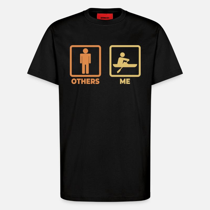 Ruderer Strichfigur - T-Shirt - made by SPREAD - SOLID BLACK