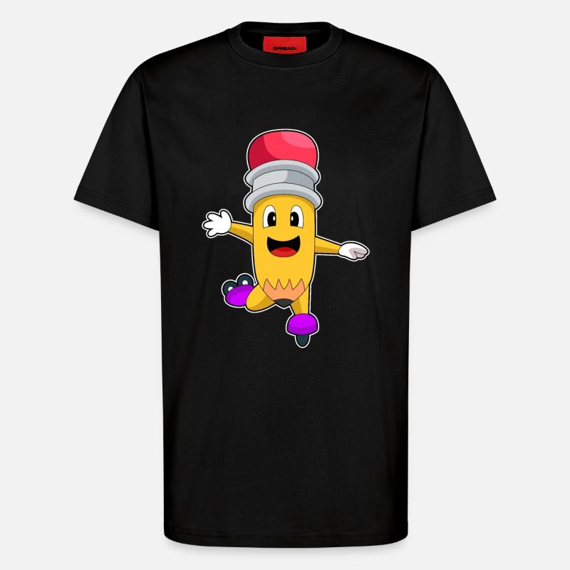 Bleistift Inline skating Inline skates - T-Shirt - made by SPREAD - SOLID BLACK