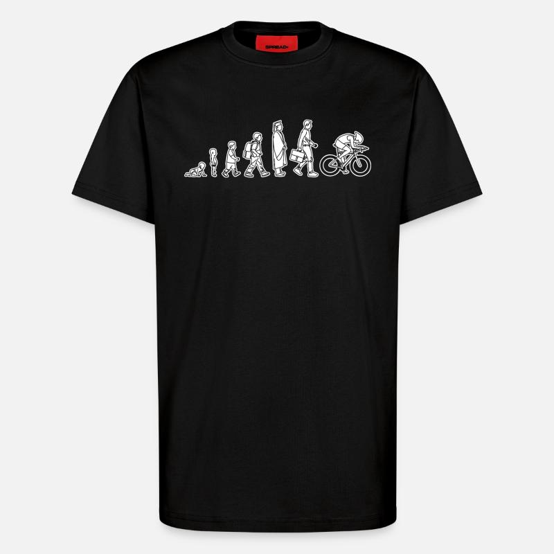 Evolution eines Radfahrers - T-Shirt - made by SPREAD - SOLID BLACK