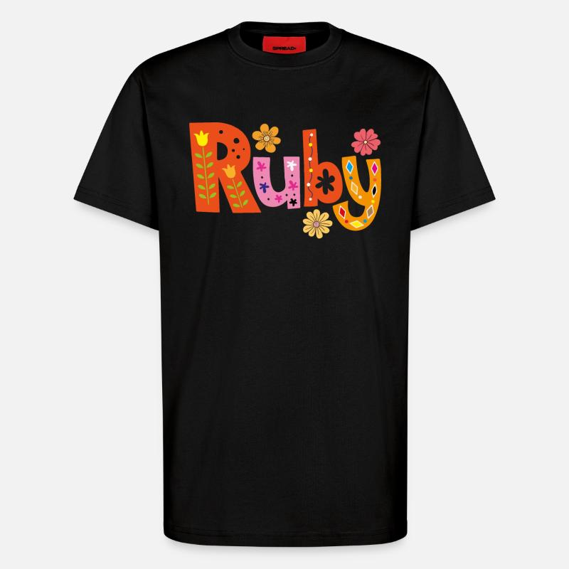 Personalized Ruby Name - T-Shirt - made by SPREAD - SOLID BLACK