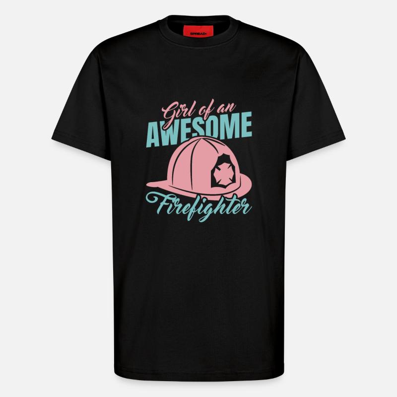 Mädchen eines tollen Feuerwehrmannes - T-Shirt - made by SPREAD - SOLID BLACK