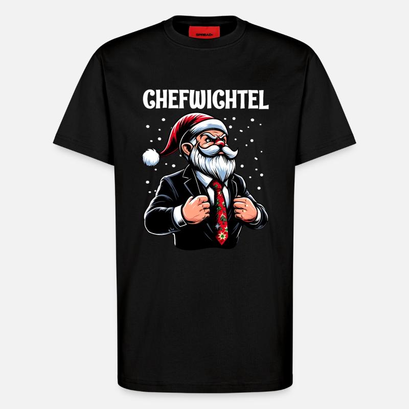Gnome de Noël en chef - T-shirt bio décontracté fabriqué en UE - SOLID BLACK