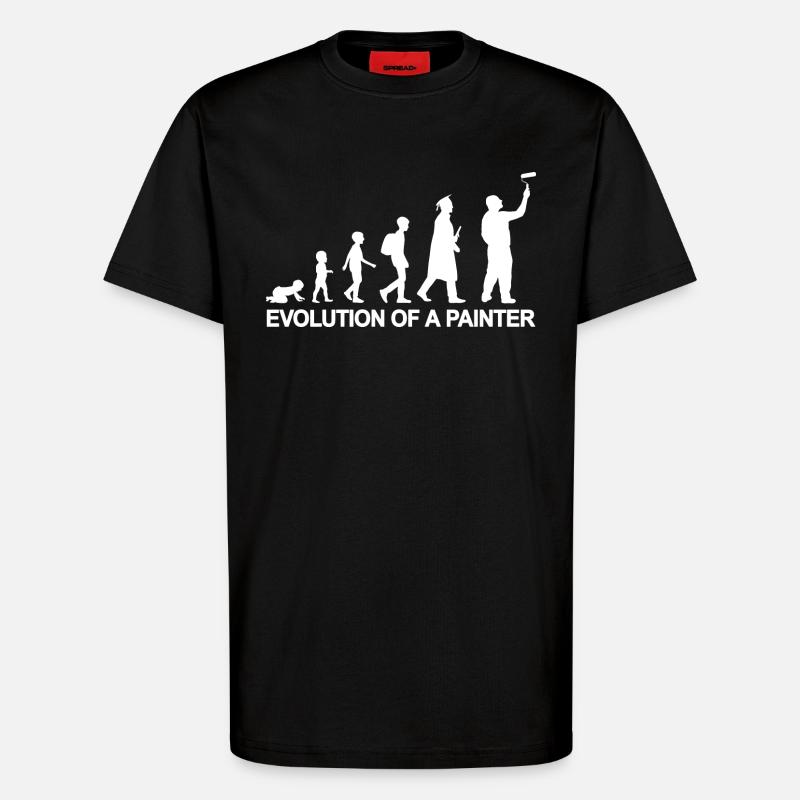 Development from child to painter - T-Shirt - made by SPREAD - SOLID BLACK