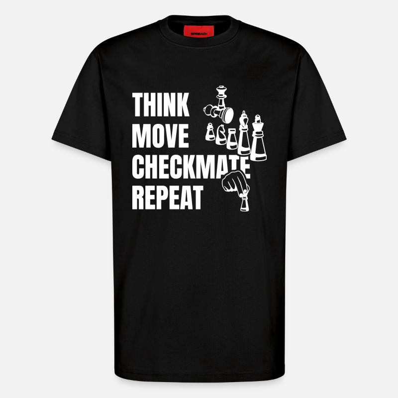 Pensez à jouer à Checkmate ensuite - T-shirt bio décontracté fabriqué en UE - SOLID BLACK